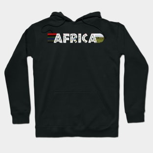 African Flag Colors Distressed Elephant Mountain Hoodie